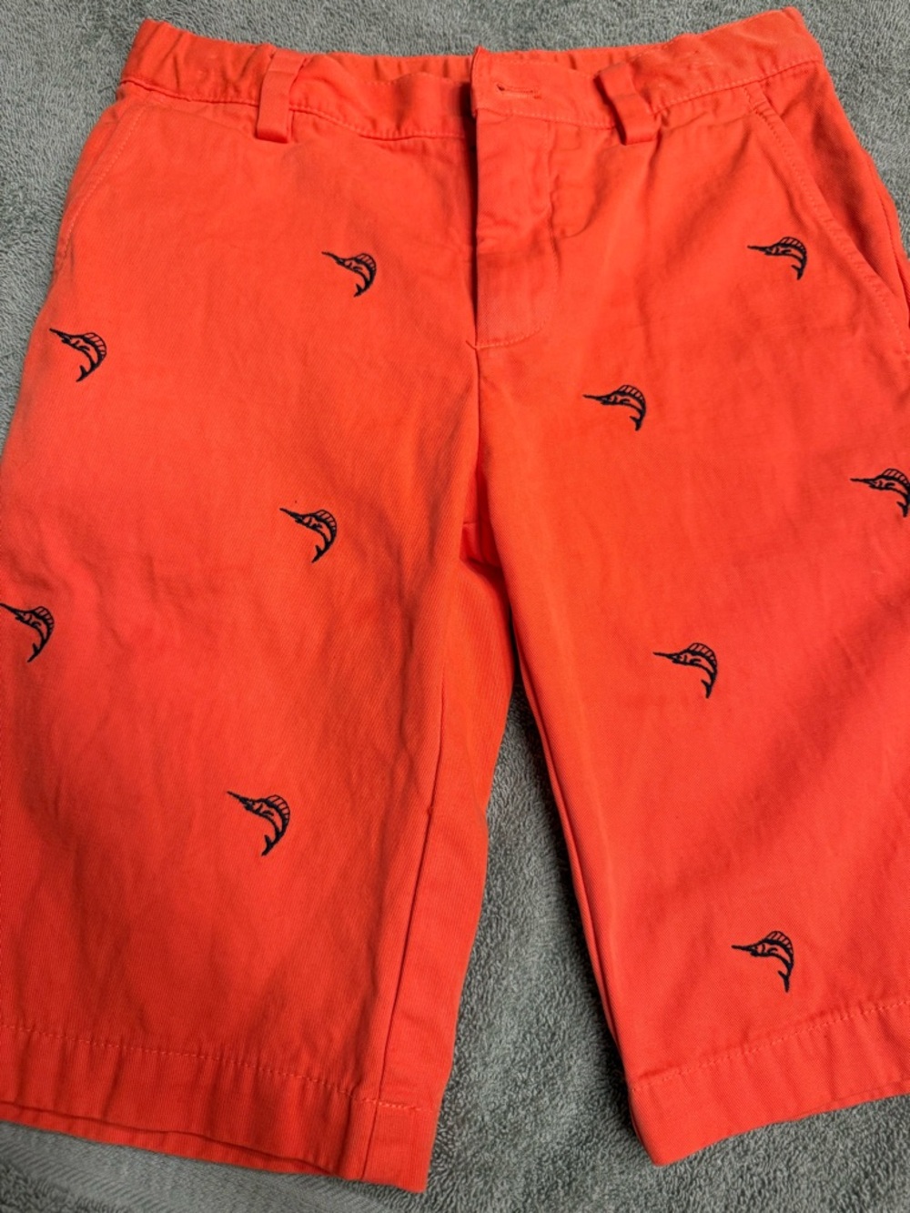 Kids Brooks Brothers Bright Orange Embroidered Nautical Shorts
